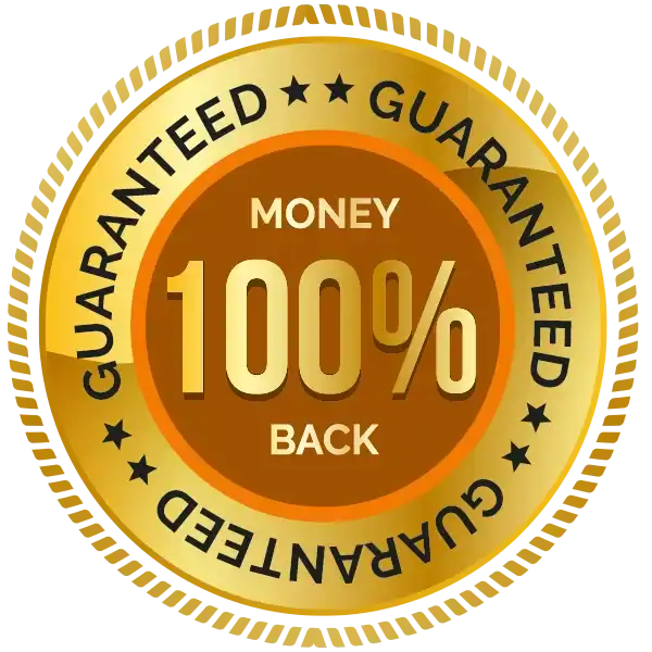 60-day 100% money back guarantee seal for Protoflow purchase.