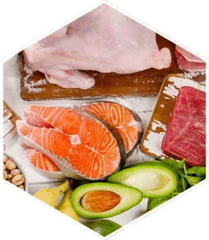 Infographic displaying Prostafense natural ingredients like Saw Palmetto and essential minerals.